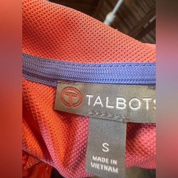 Talbots Golf Polo Shirt w/ Pocket in coral pink - Picture 5 of 9